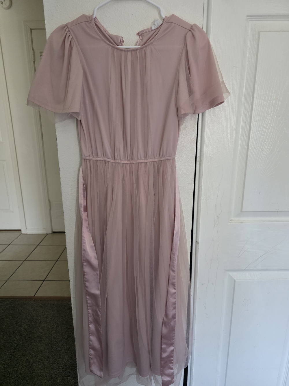 Blu Pepper Dusty Rose Midi Chiffon Dress